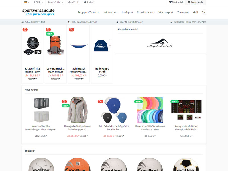 SPORTVERSAND.de – Online Versandhandel, E-Commerce, Internetshop