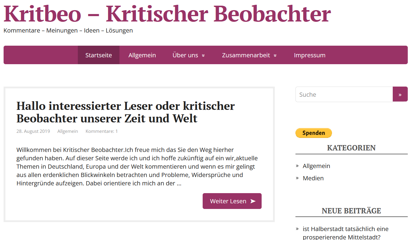 Kritbeo.de - Kritischer Beobachter